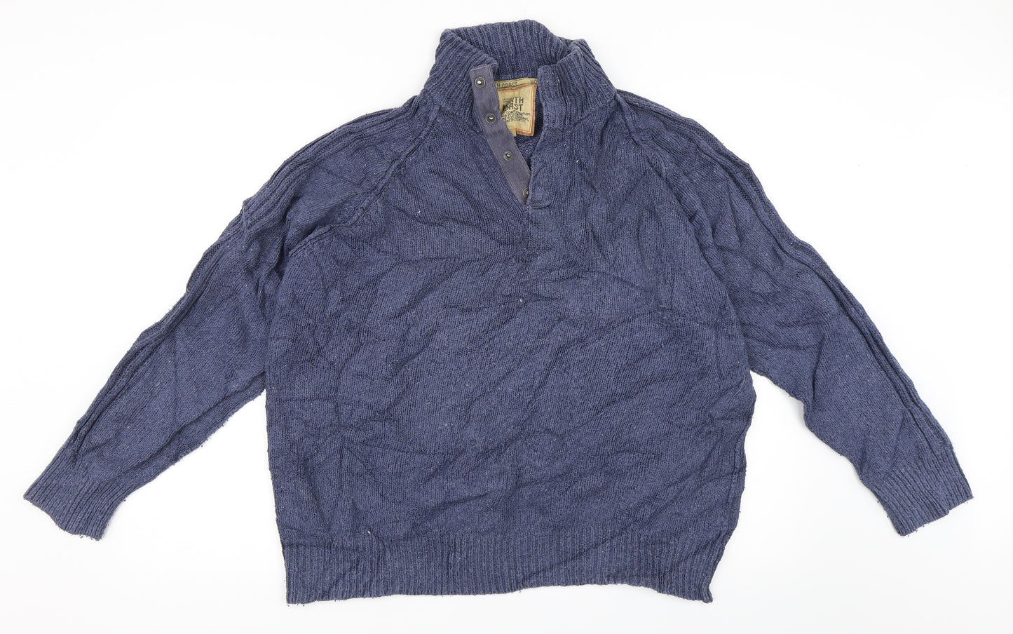 Marks and Spencer Mens Blue   Henley Jumper Size XL