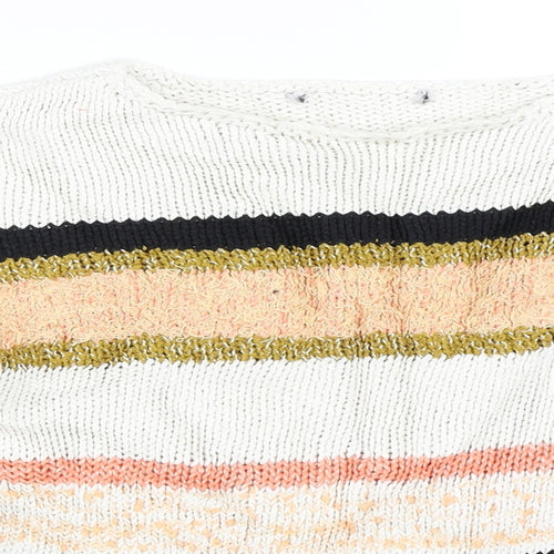 Marks and Spencer Womens Orange Striped  Pullover Jumper Size S