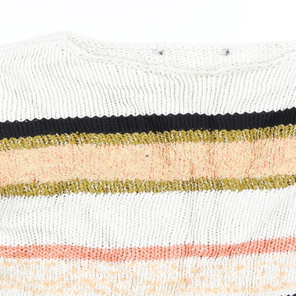 Marks and Spencer Womens Orange Striped  Pullover Jumper Size S