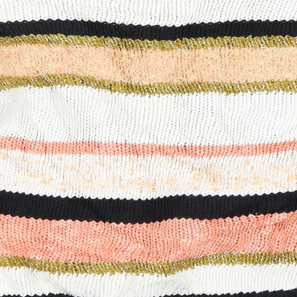 Marks and Spencer Womens Orange Striped  Pullover Jumper Size S