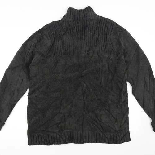 Burton Mens Grey   Henley Jumper Size L