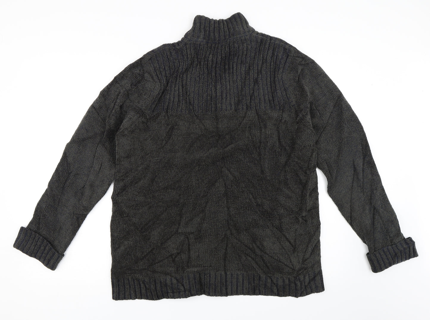 Burton Mens Grey   Henley Jumper Size L
