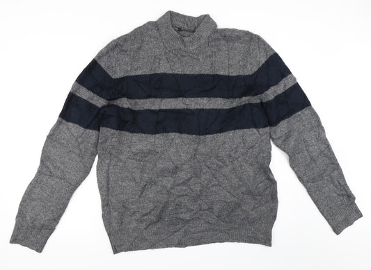 Front view of Burton men’s grey jumper, size L
