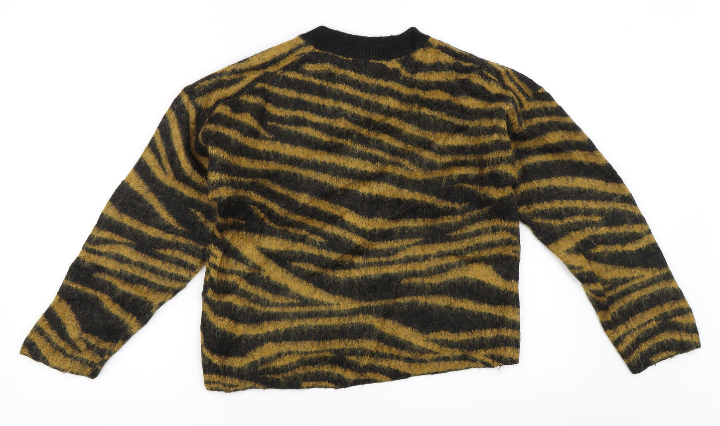 & Other Stories Womens Yellow Animal Print  Pullover Jumper Size S