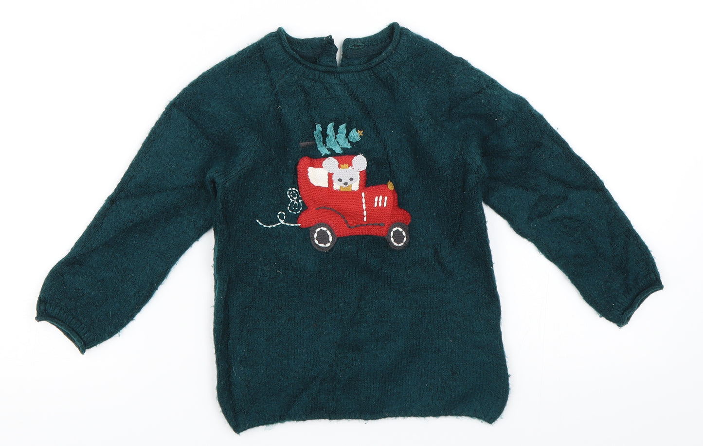 Marks and Spencer Girls Green   Pullover Jumper Size 2-3 Years  - mouse