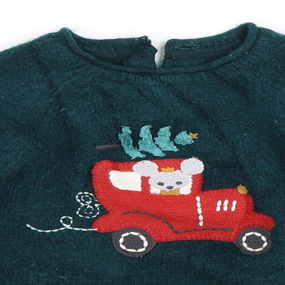 Marks and Spencer Girls Green   Pullover Jumper Size 2-3 Years  - mouse