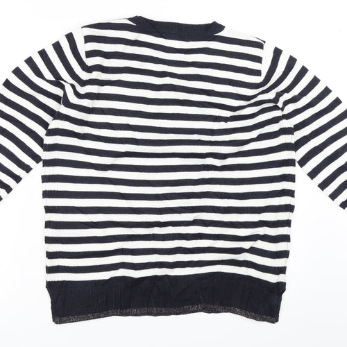 Marks and Spencer Womens Blue Striped  Pullover Jumper Size 12