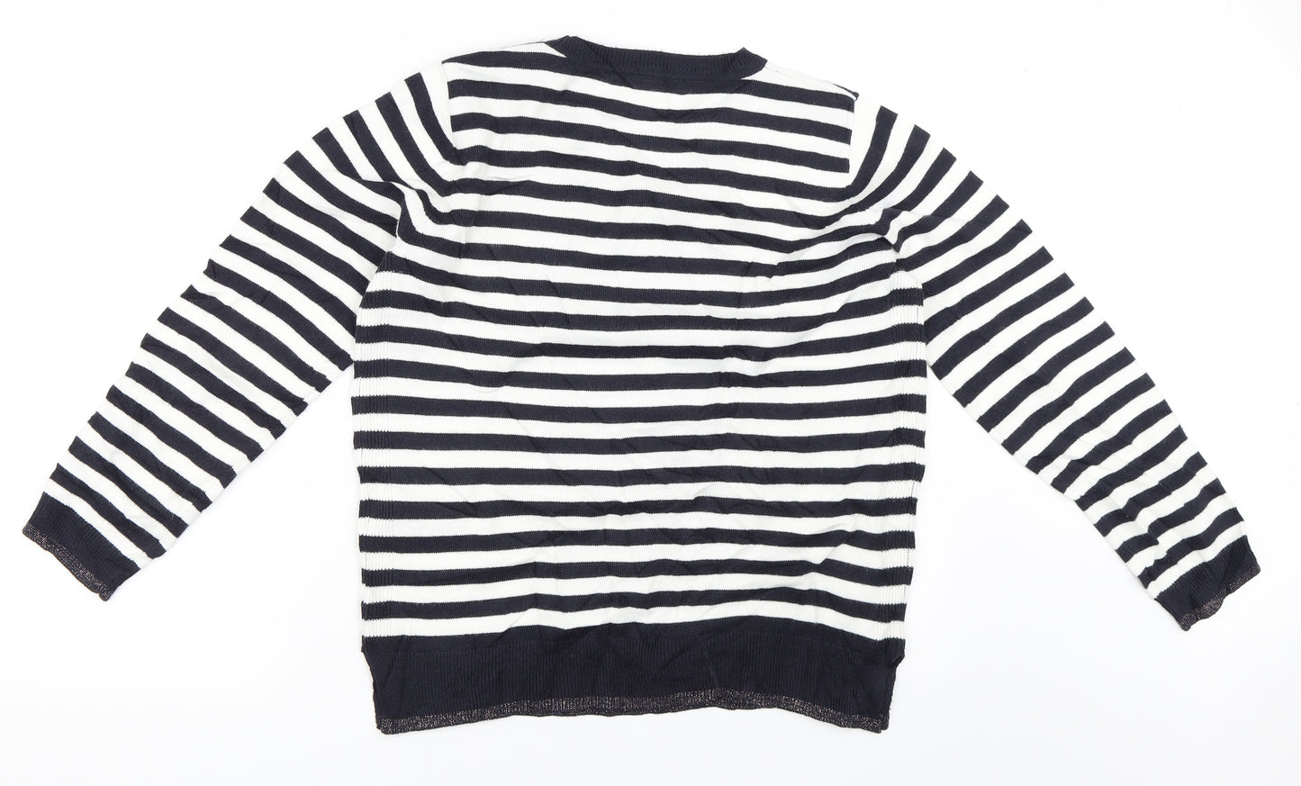 Marks and Spencer Womens Blue Striped  Pullover Jumper Size 12