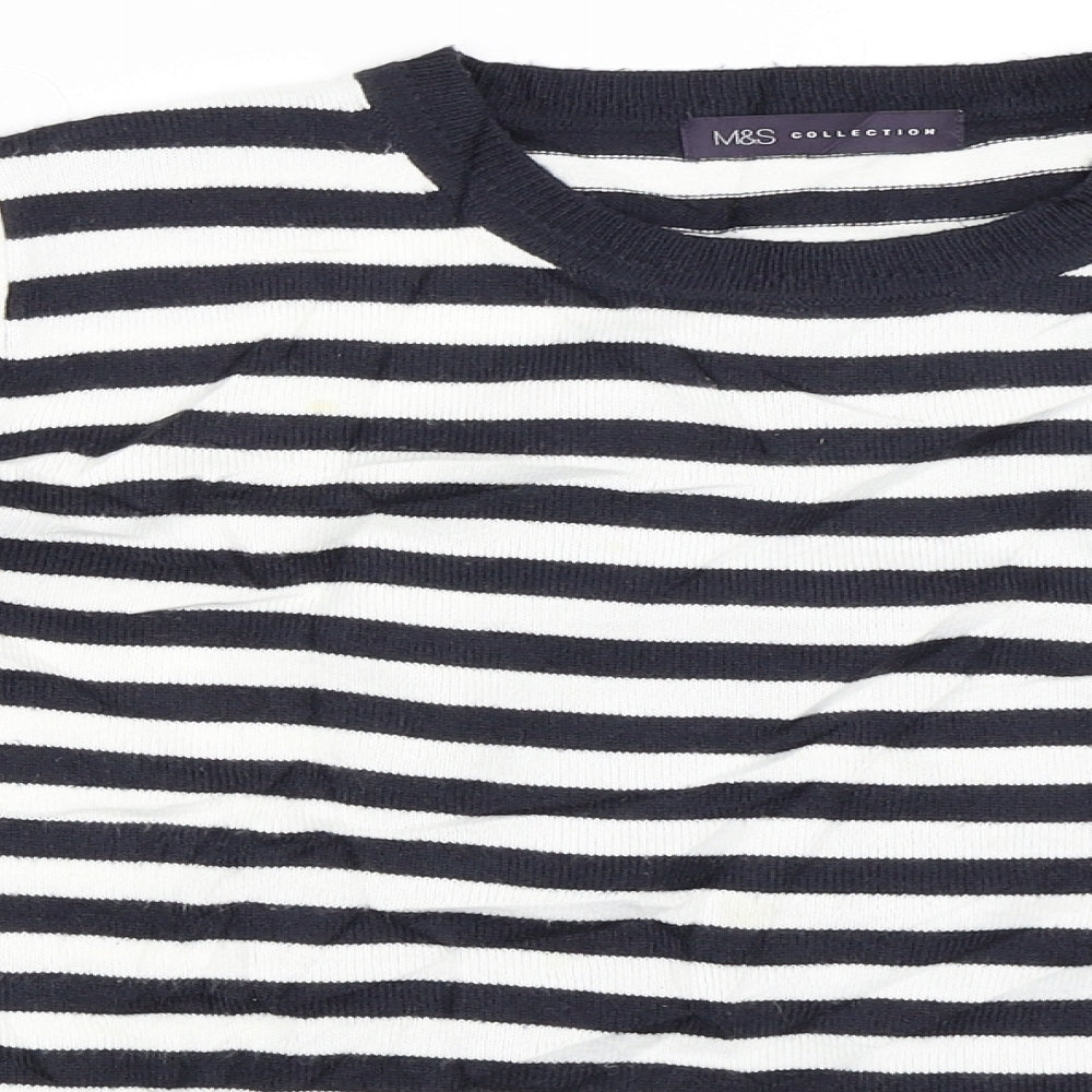 Marks and Spencer Womens Blue Striped  Pullover Jumper Size 12