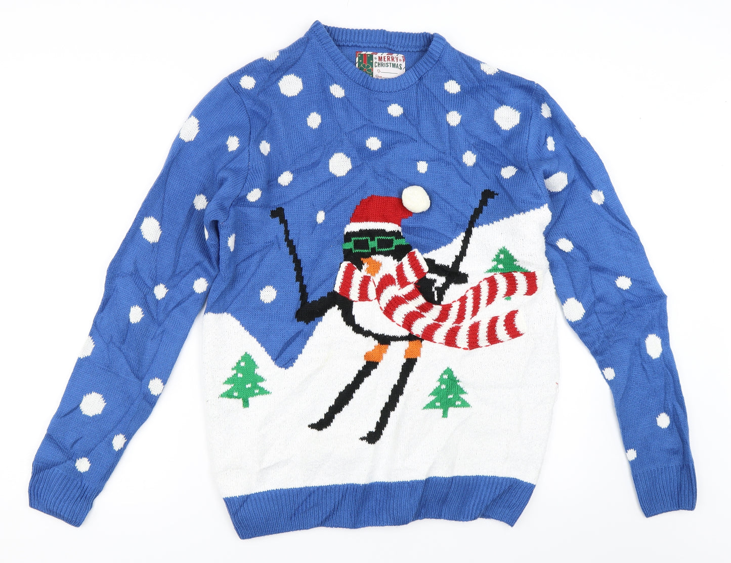Cedar Wood State Mens Blue   Pullover Jumper Size M  - CHRISTMAS PENGUIN