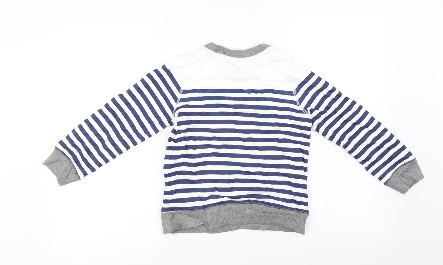 OshKosh  Boys Ivory Striped  Pullover Jumper Size 6 Years