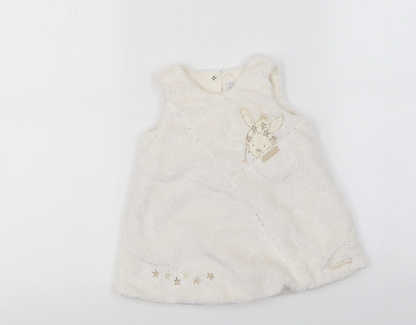mamas & papas Girls Ivory   Cape Jumper Size 0-3 Months