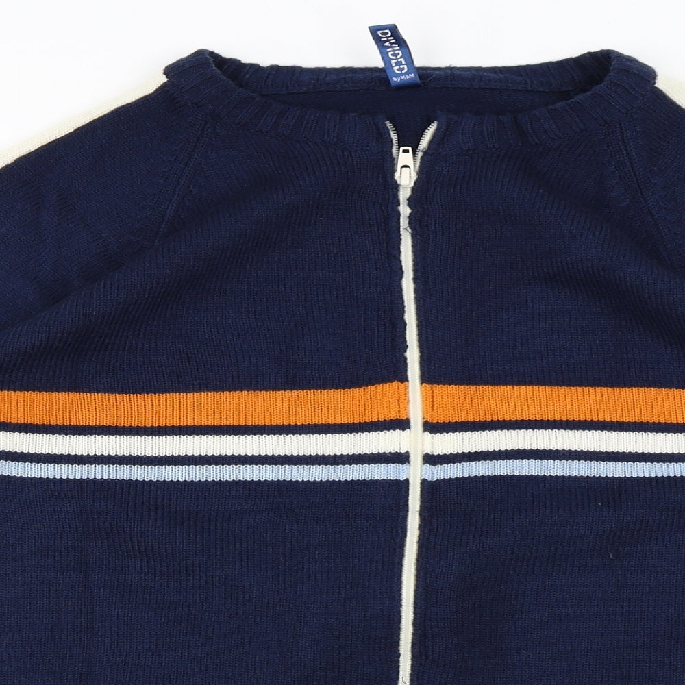 H&M Mens Blue   Full Zip Jumper Size M