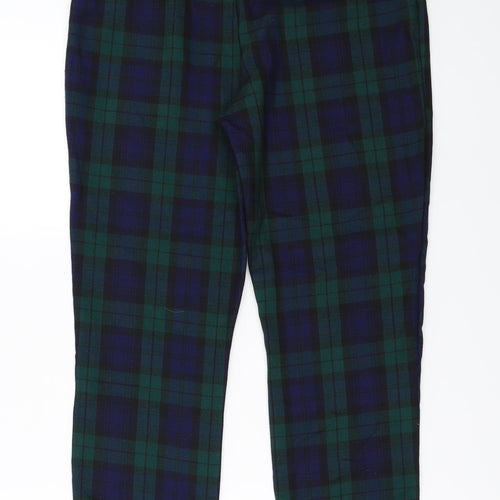 Boohoo Womens Green Check  Trousers  Size 12 L26 in