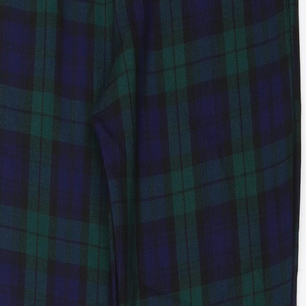 Boohoo Womens Green Check  Trousers  Size 12 L26 in
