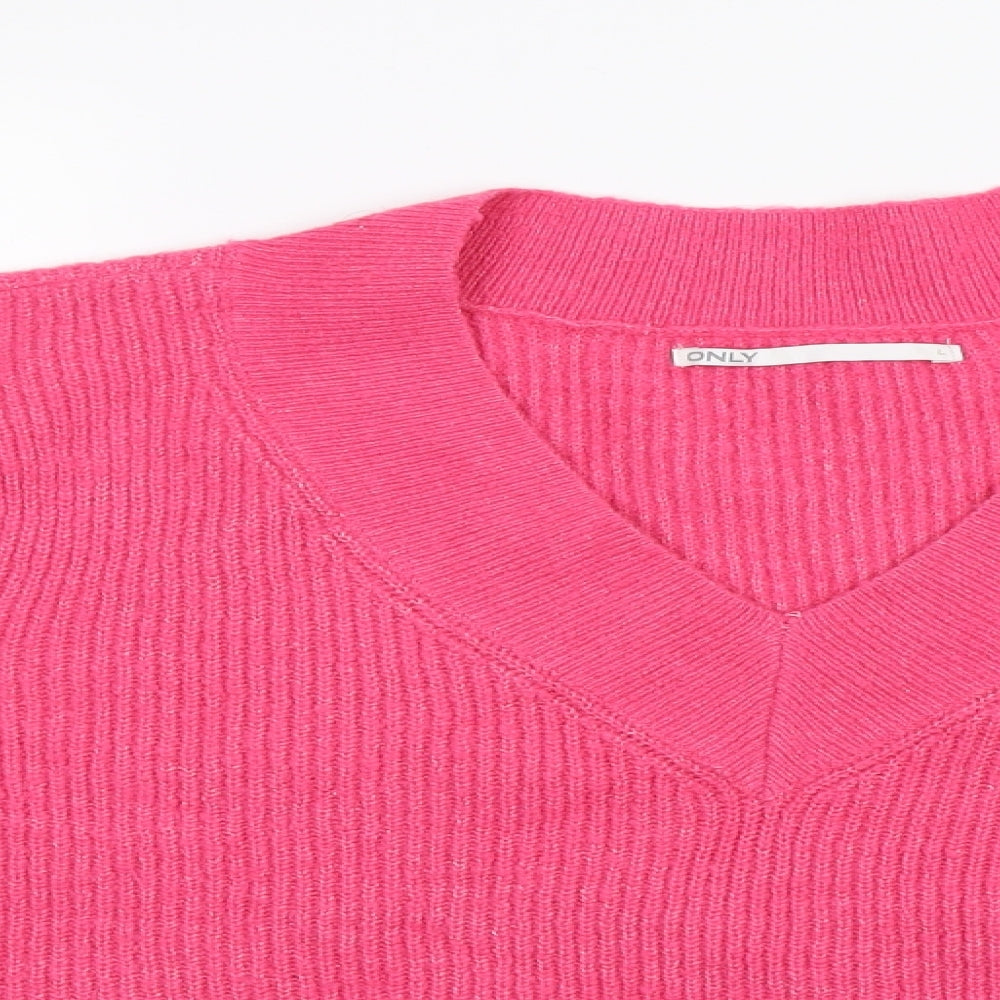 only  Womens Pink   Pullover Jumper Size L