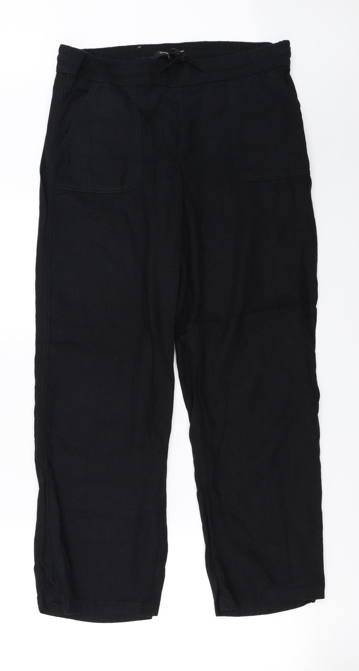 George Womens Black   Trousers  Size 14 L27 in
