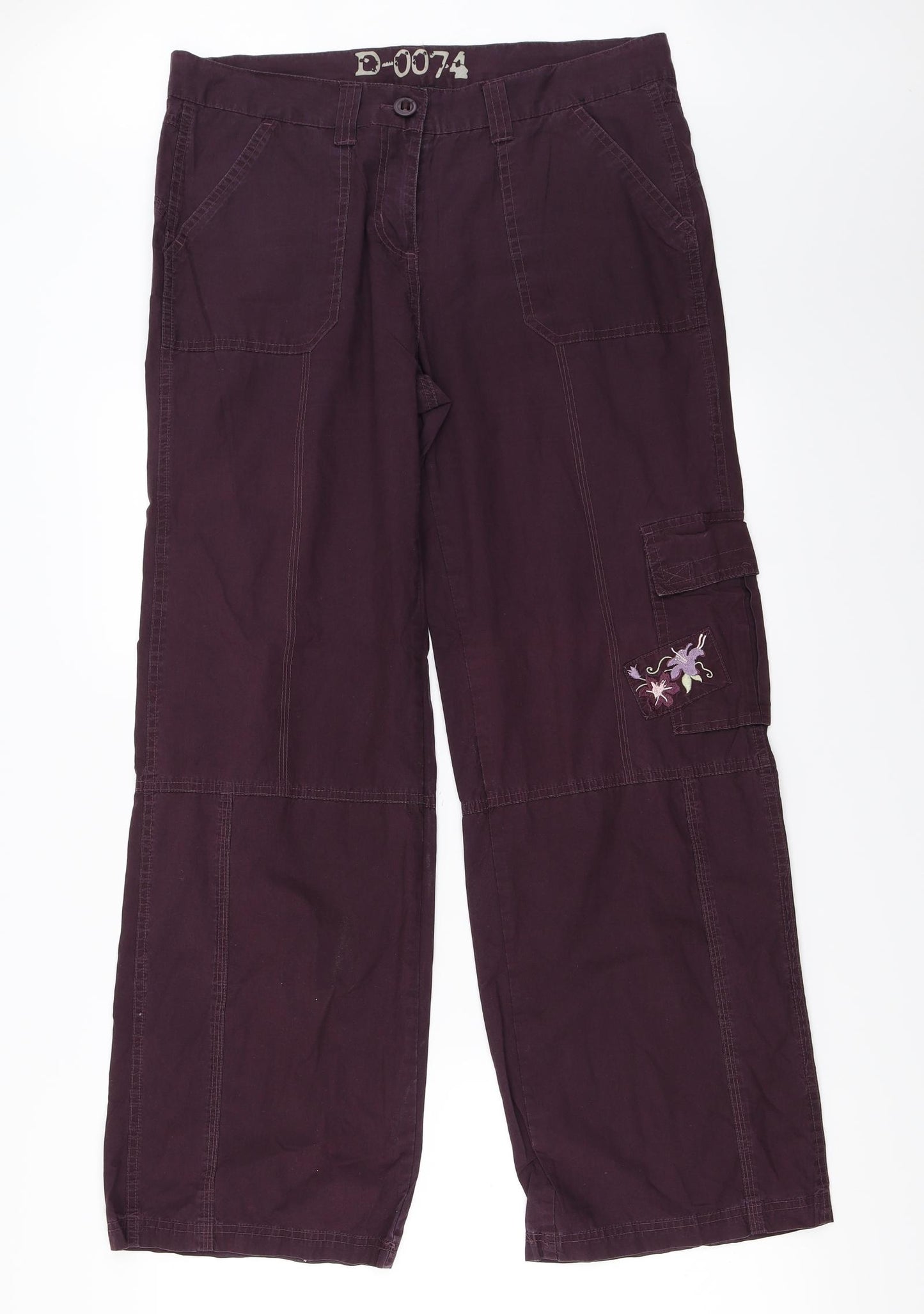 Dorothy Perkins Womens Purple   Cargo Trousers Size 12 L28 in
