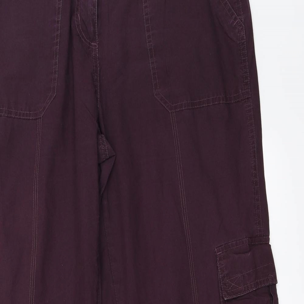 Dorothy Perkins Womens Purple   Cargo Trousers Size 12 L28 in