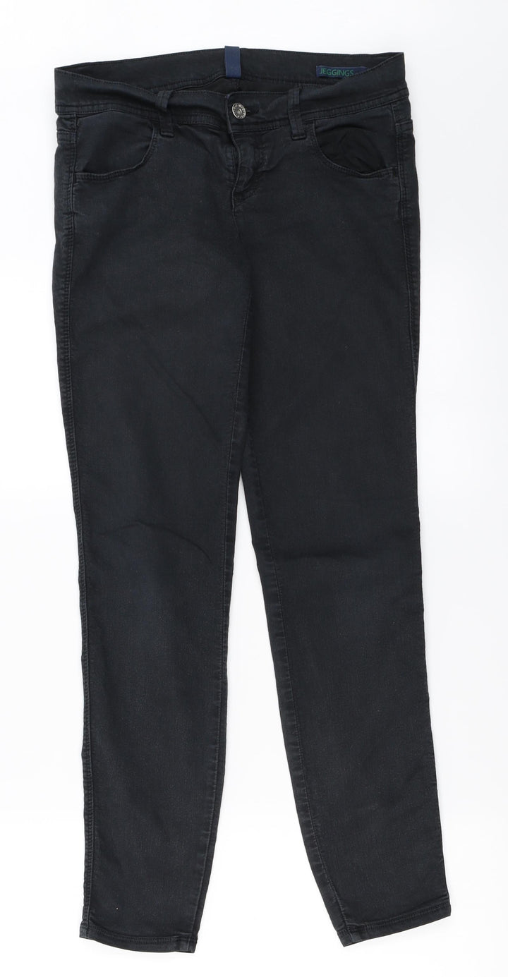 Benneton Jeans Women's Black Cotton Jegging Size 28 in