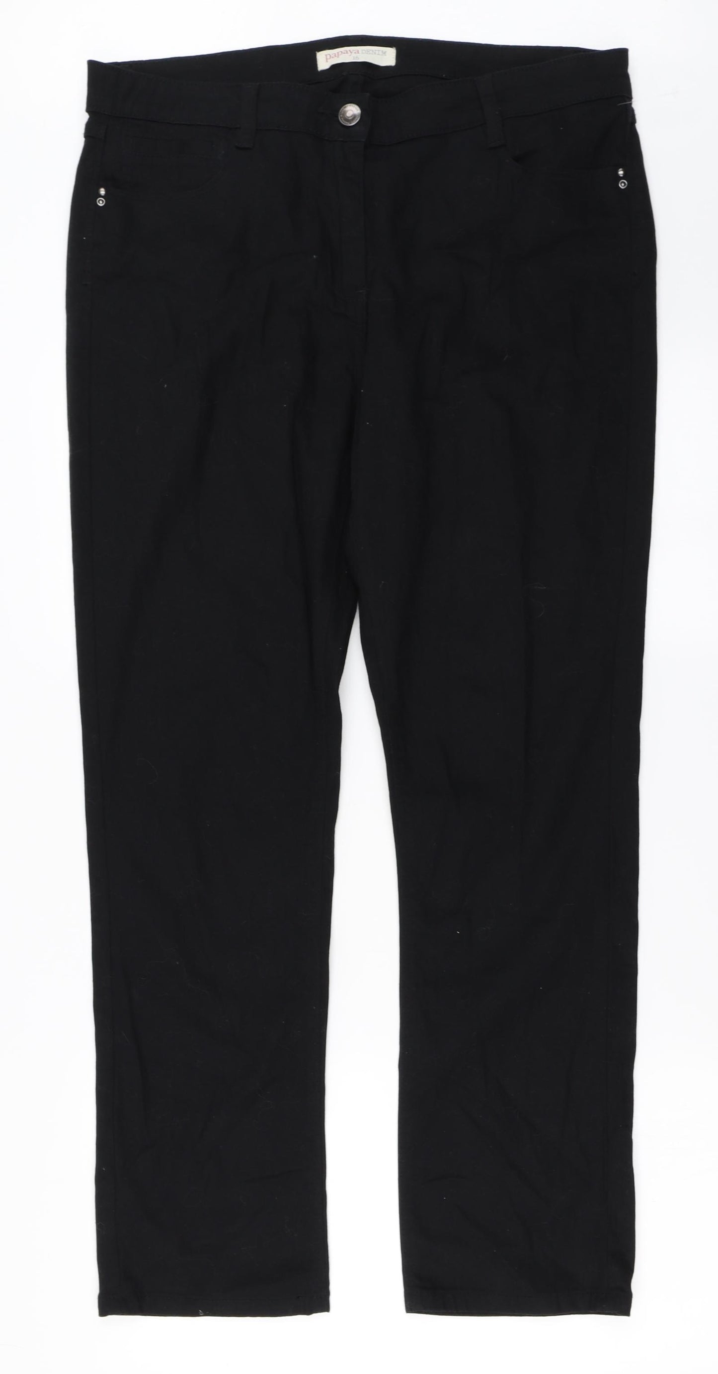 Papaya Womens Black   Straight Jeans Size 16 L28 in