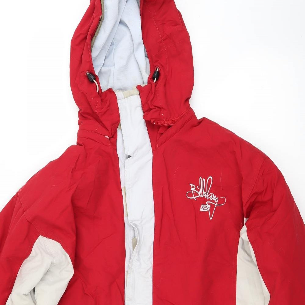 Billabong Mens Red   Windbreaker Coat Size L
