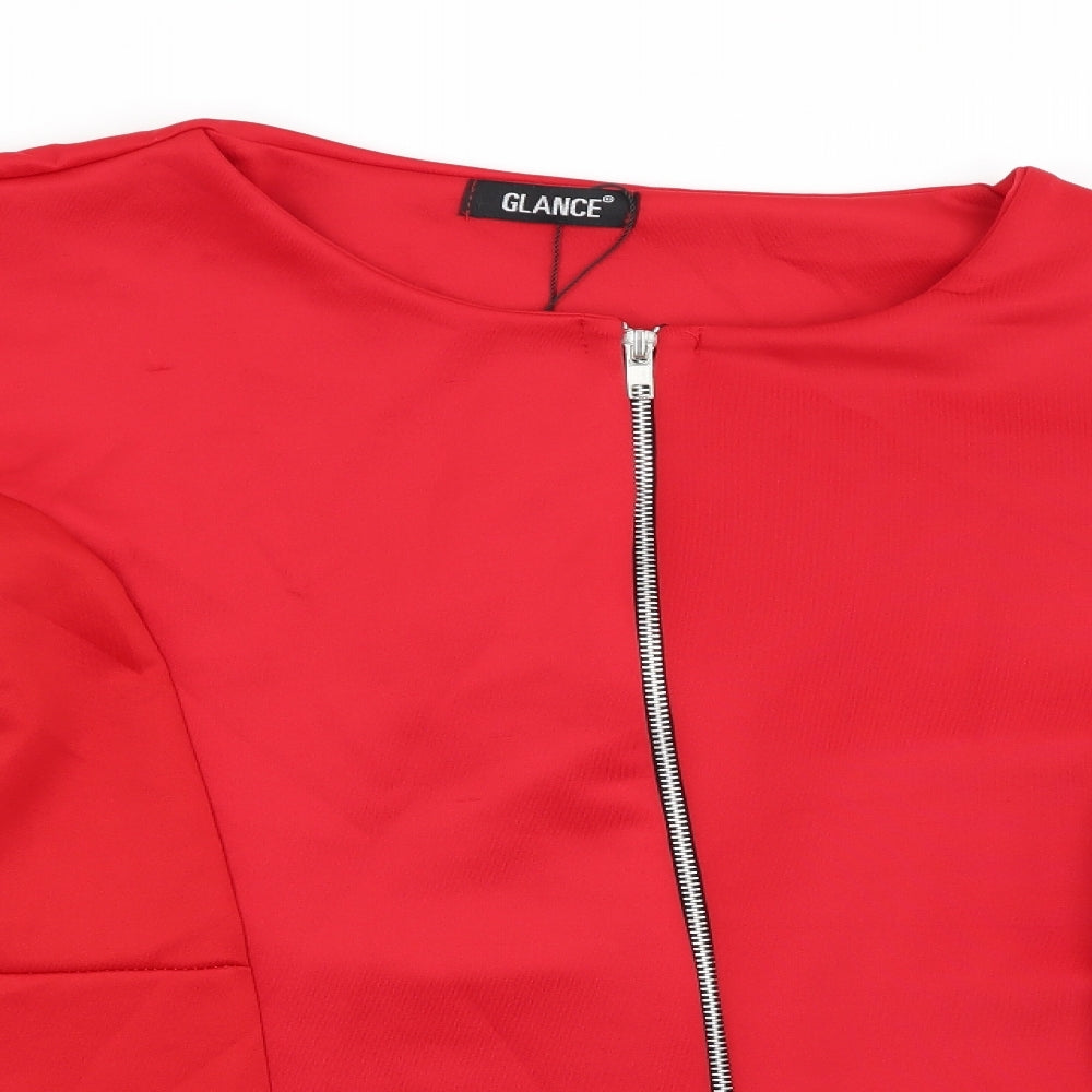 Glance Womens Red   Jacket Coat Size 22