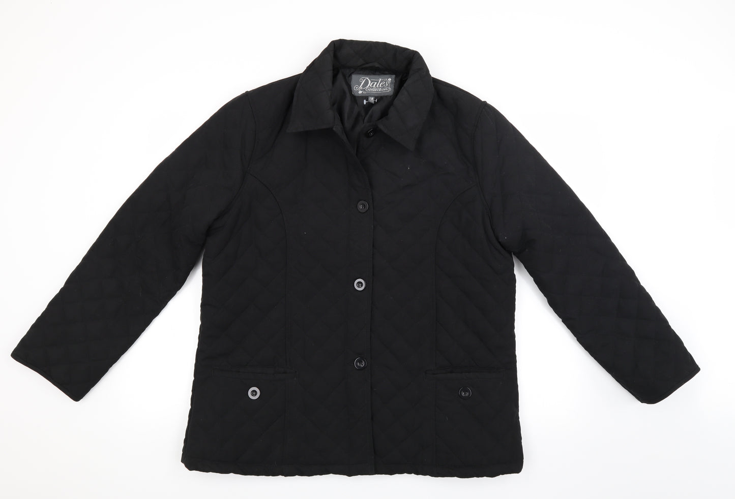 dales Collection Womens Black   Quilted Coat Size 18