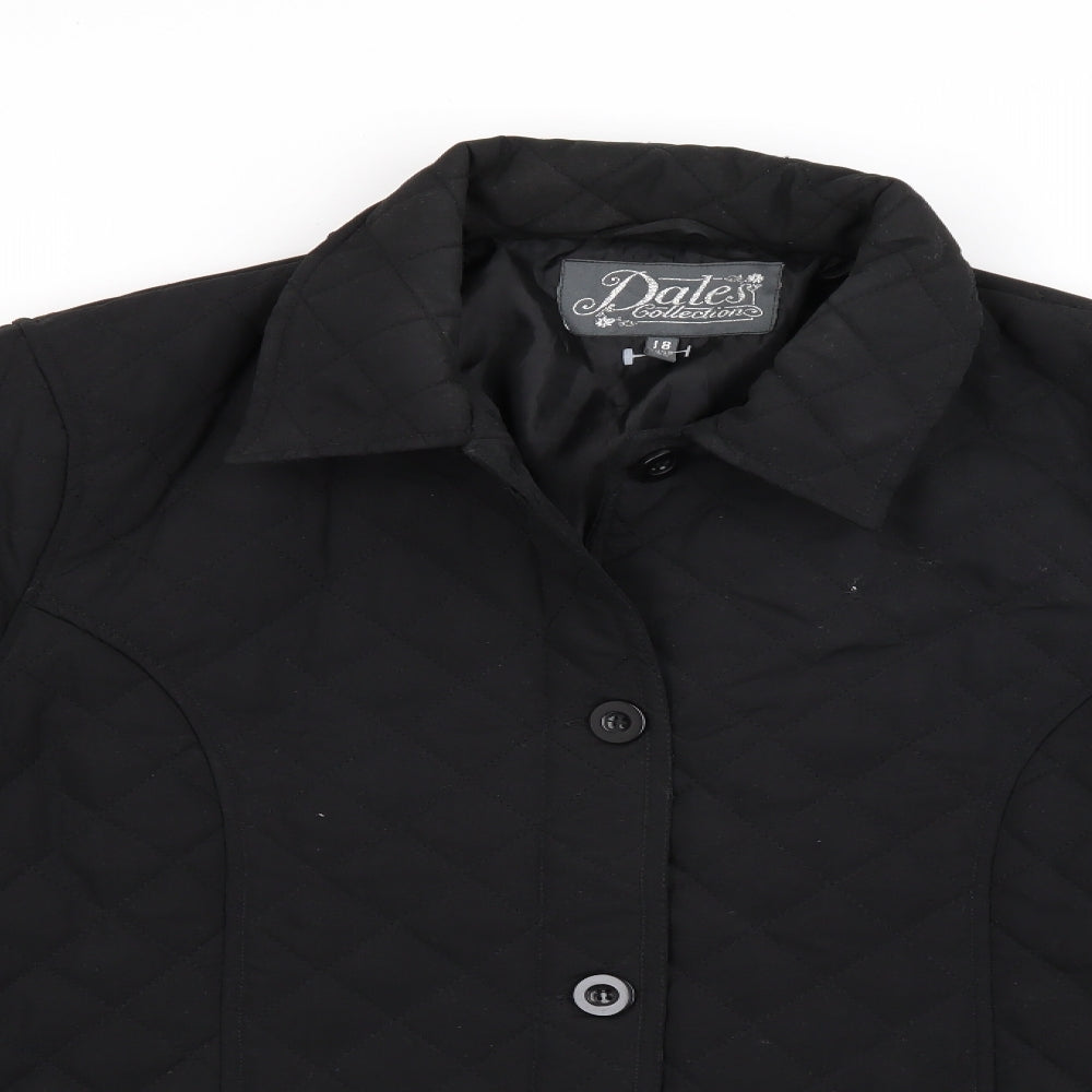 dales Collection Womens Black   Quilted Coat Size 18