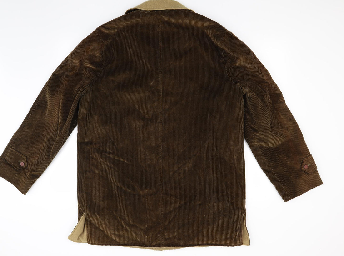 DAKS Mens Brown  Corduroy Overcoat Coat Size L