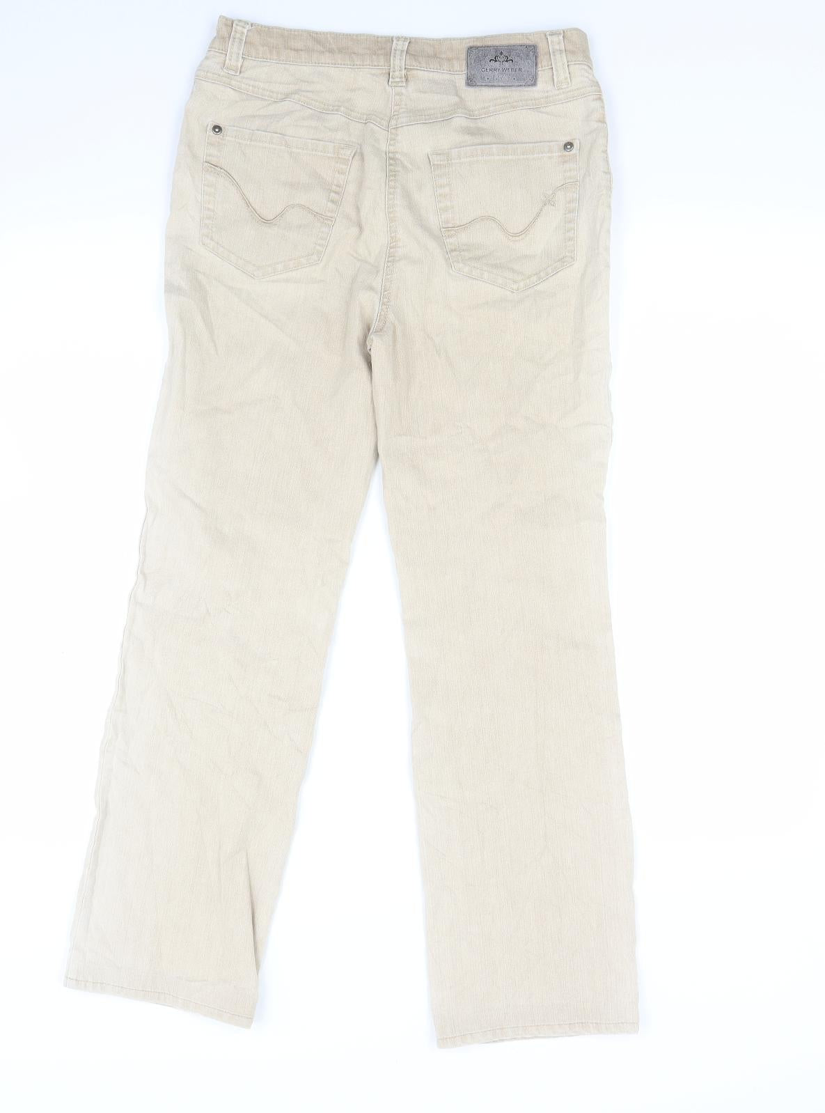 Gerry Webber Womens Beige  Denim Straight Jeans Size 8 L26 in