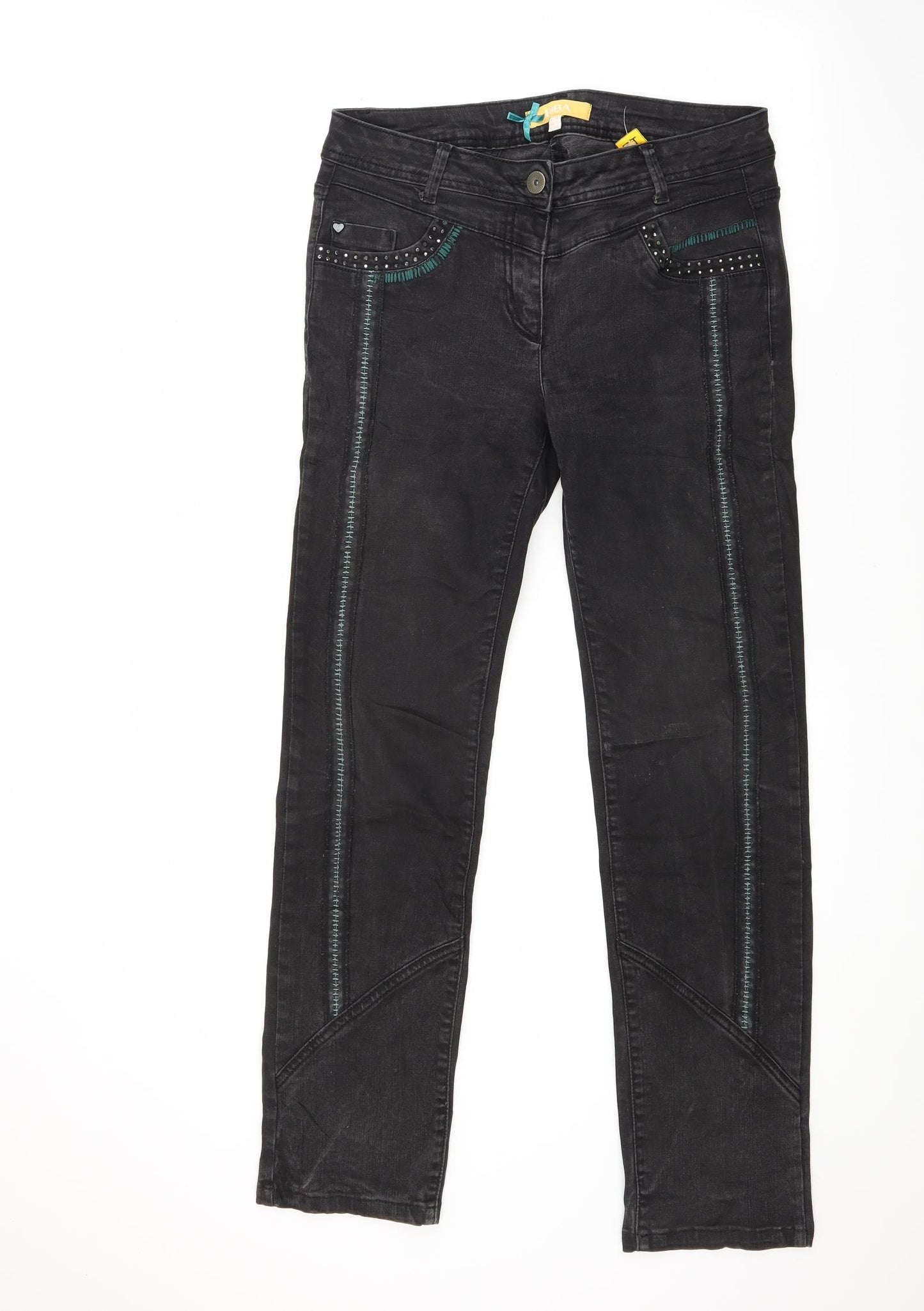 BiBA Womens Black  Denim Skinny Jeans Size 12 L27 in