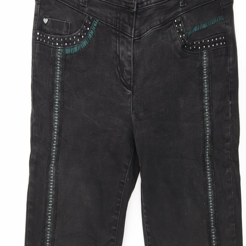 BiBA Womens Black  Denim Skinny Jeans Size 12 L27 in