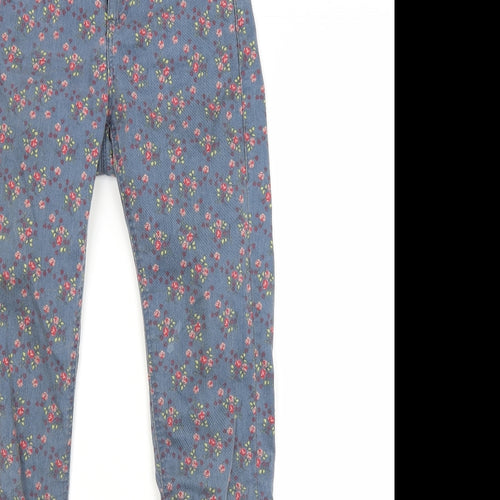 Topshop Womens Blue Floral Denim Skinny Jeans Size 26 in L27 in