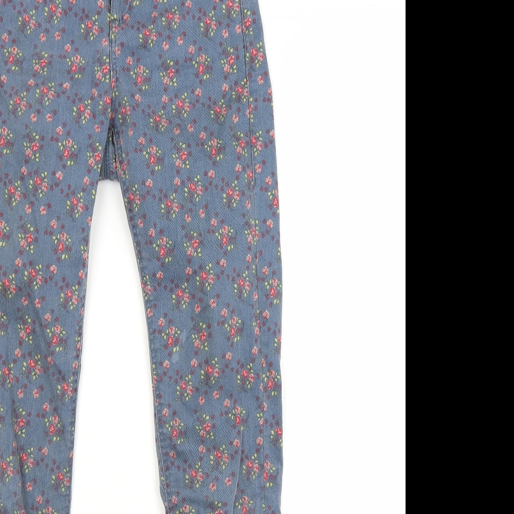 Topshop Womens Blue Floral Denim Skinny Jeans Size 26 in L27 in