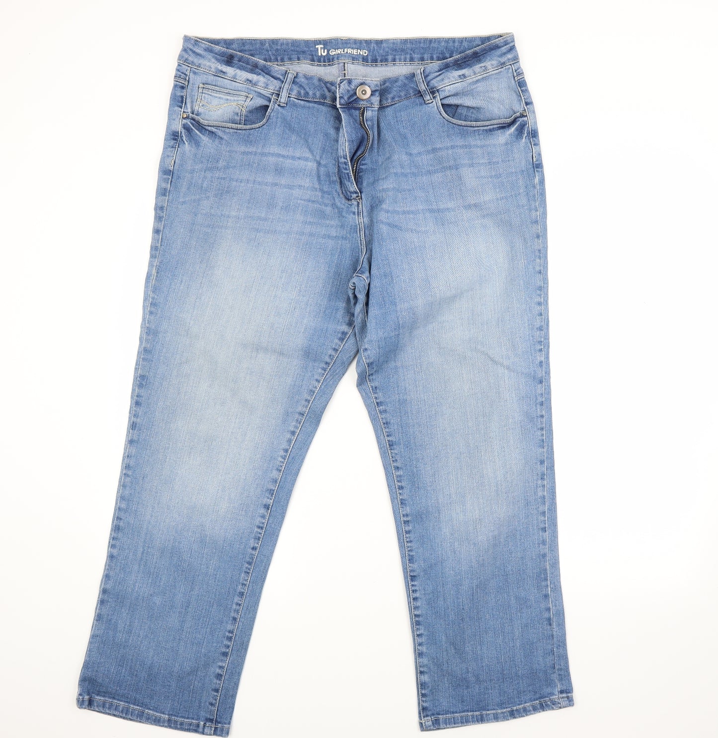 TU Womens Blue  Denim Straight Jeans Size 20 L36 in