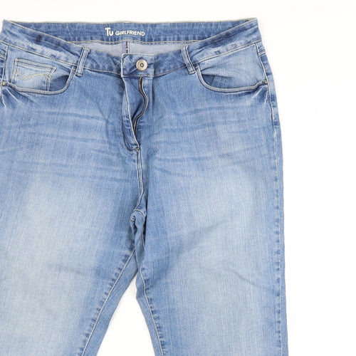 TU Womens Blue  Denim Straight Jeans Size 20 L36 in