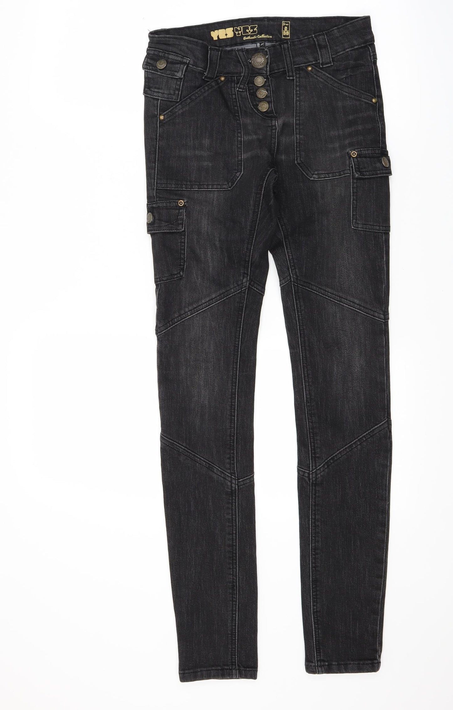 Yes Yes Womens Black  Denim Skinny Jeans Size 8 L28 in