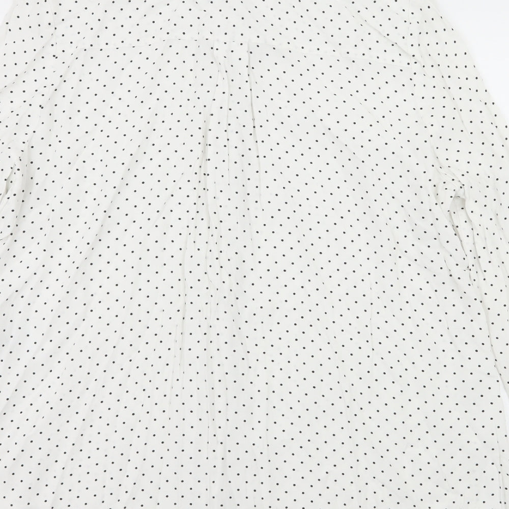 New Look Womens White Polka Dot  Basic Blouse Size 16