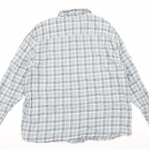 TU Mens Blue Plaid   Button-Up Size 3XL