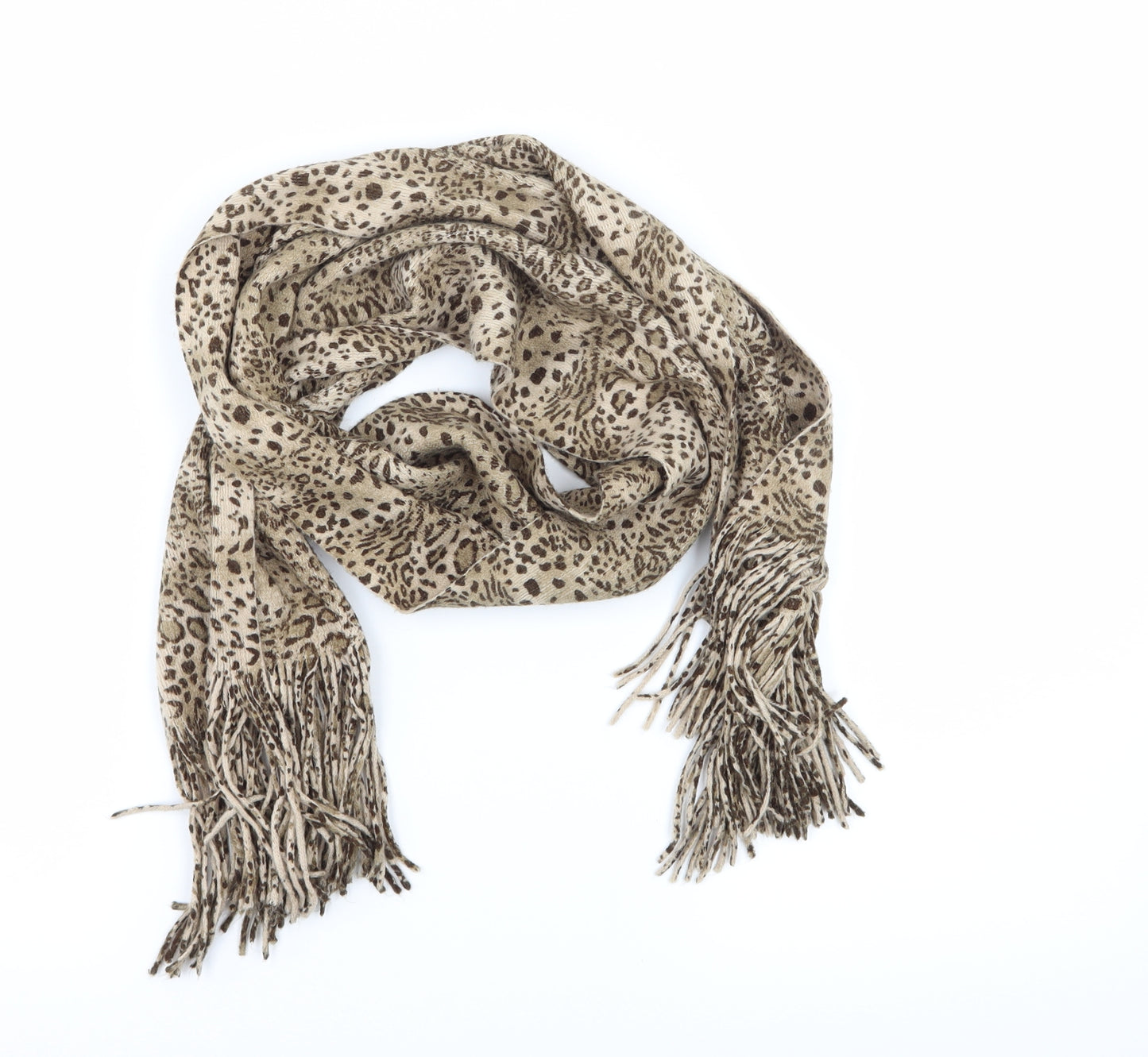 NEXT Womens Beige Animal Print Knit  Scarf