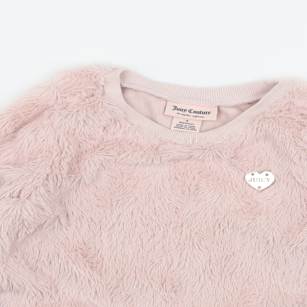 Juicy Couture Girls Pink   Pullover Sweatshirt Size 6 Years
