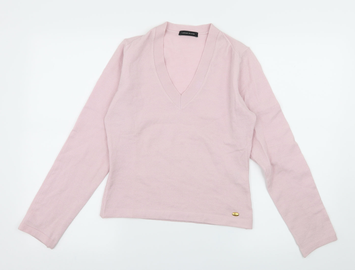 Lene Sand Womens Pink  Knit Pullover Jumper Size S