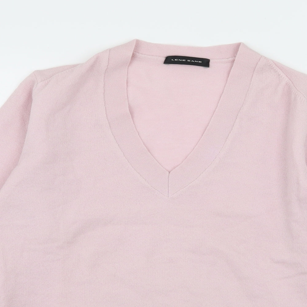 Lene Sand Womens Pink  Knit Pullover Jumper Size S