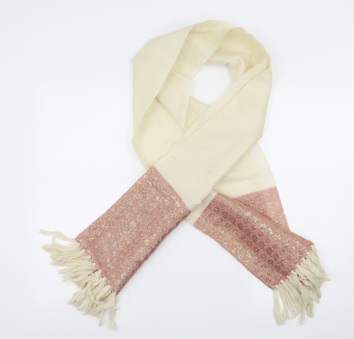 Preworn Womens Ivory Geometric   Scarf