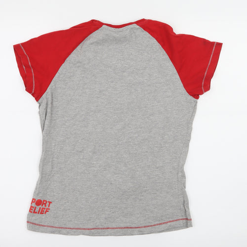 Sport Relief Womens Grey Geometric Jersey Basic T-Shirt Size 10  - Sport Relief 2012