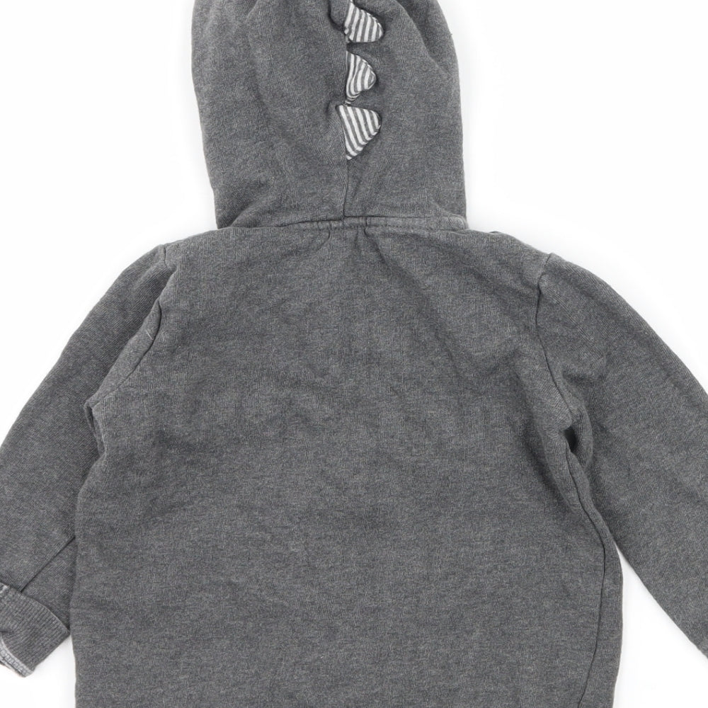 George Boys Grey  Jersey Full Zip Jumper Size 12-18 Months  - Roar Dinosaur