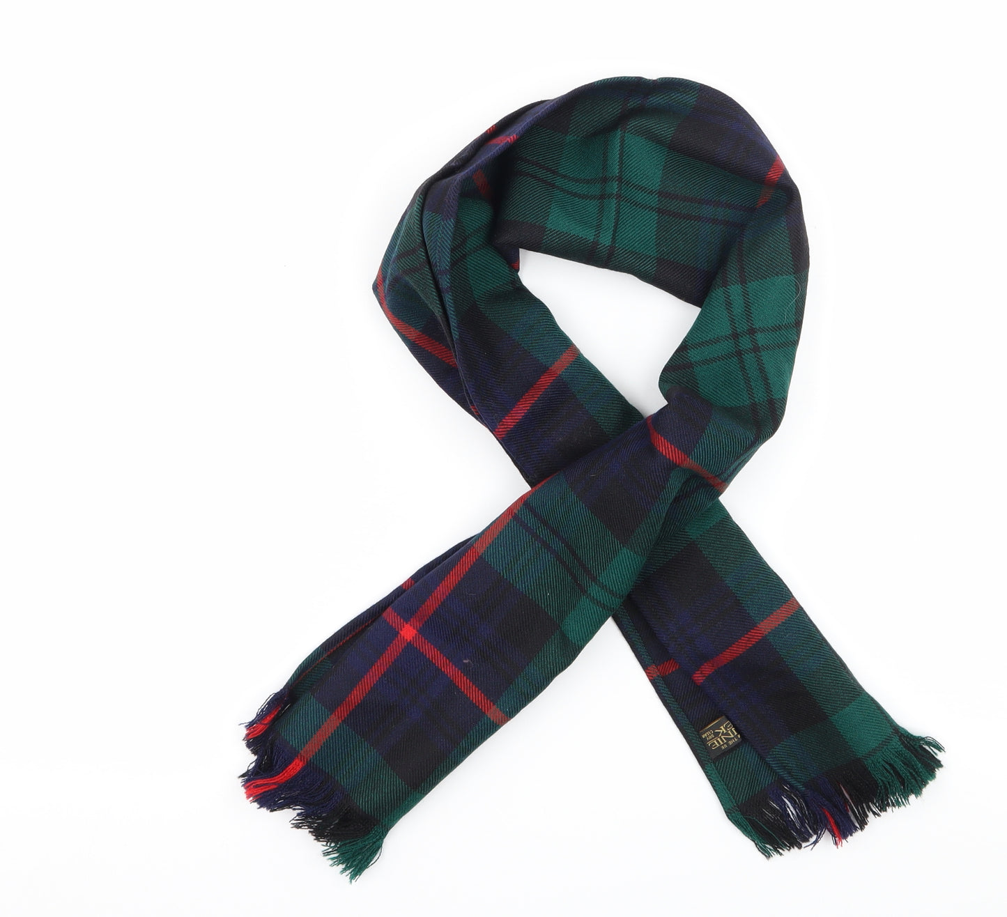 Ronnie Hek Mens Green Plaid Knit Rectangle Scarf Scarf One Size