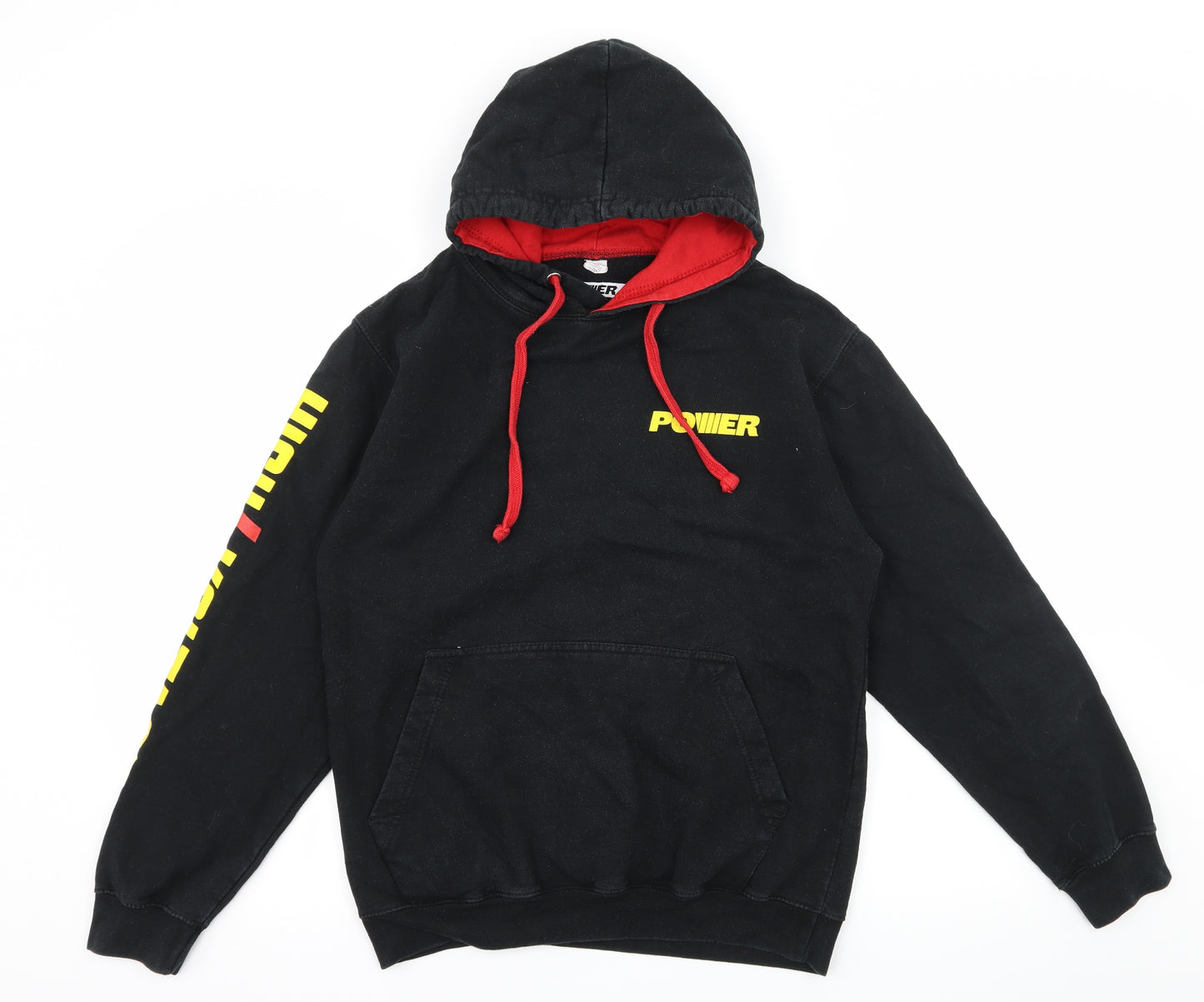 Power Mens Black  Jersey Pullover Hoodie Size S  - Danger! High voltage
