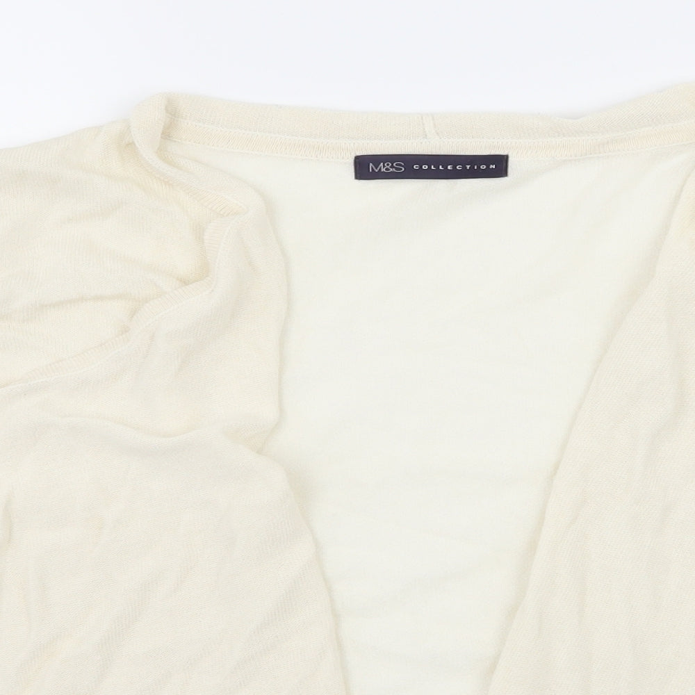 Marks and Spencer Womens Ivory   Cardigan Jumper Size 16